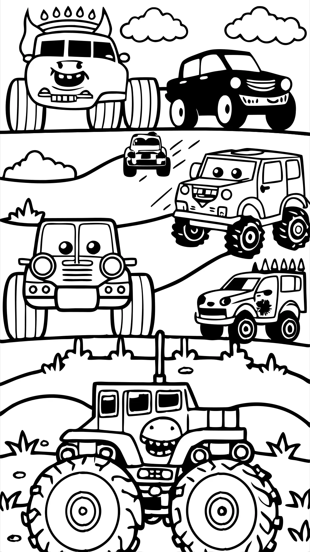 coloriages gratuits camions monstres